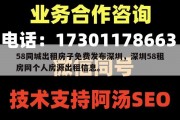 58同城出租房子免费发布深圳，深圳58租房网个人房源出租信息。