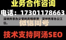 深圳共享办公室的出租房源，深圳共享办公工位。