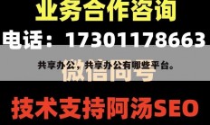 共享办公，共享办公有哪些平台。