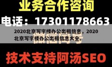 2020北京写字楼办公出租信息，2020北京写字楼办公出租信息大全。